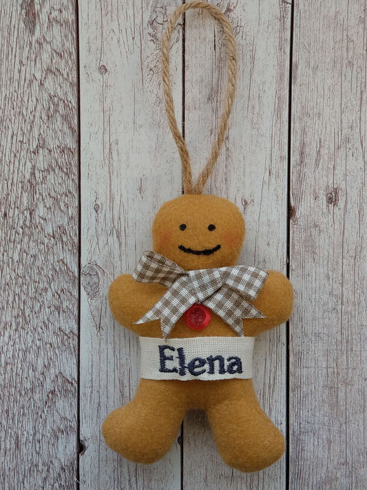 Addobbo per albero di Natale: Pan di zenzero - personalizzato