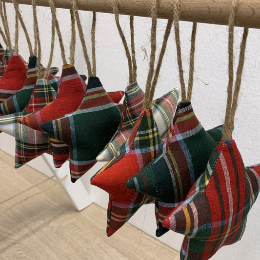 Addobbo per albero di Natale: Stella tartan