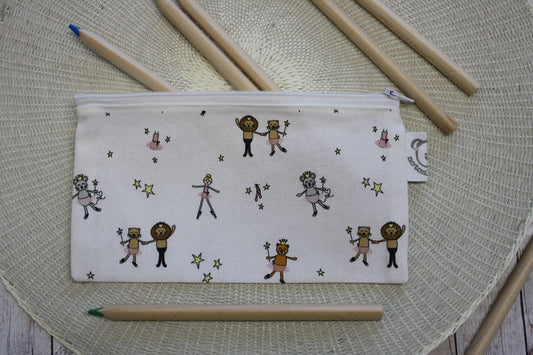 Bustina in tessuto - fantasia animaletti ballerini