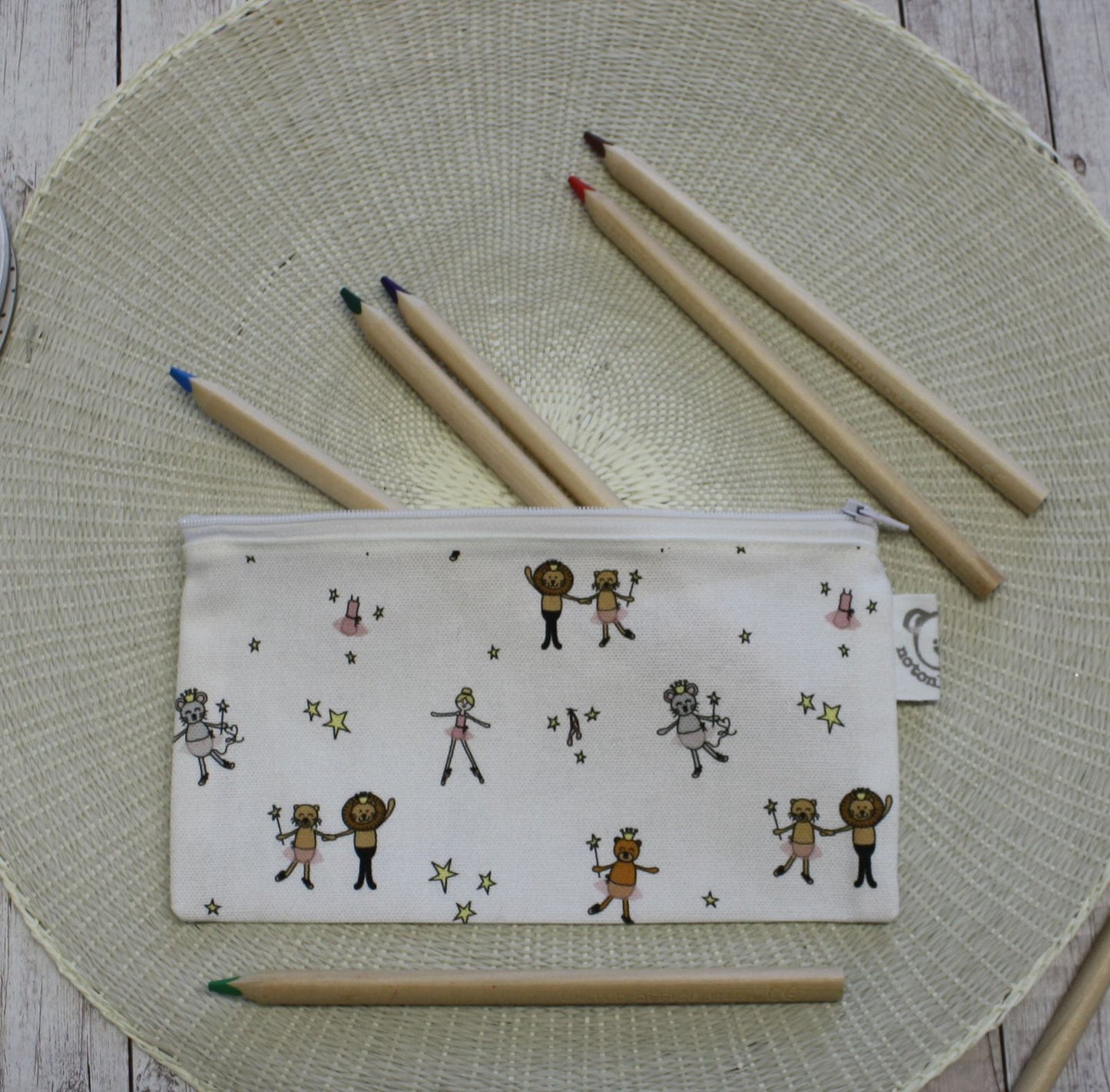 Bustina in tessuto - fantasia animaletti ballerini