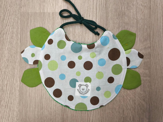 bavaglino per neonato a forma di musetto di dinosauro/draghetto - davanti e dietro