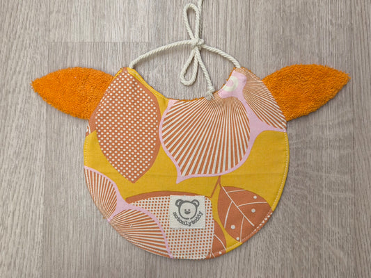 retro di bavaglino per neonato con animaletti, a forma di musetto di volpina