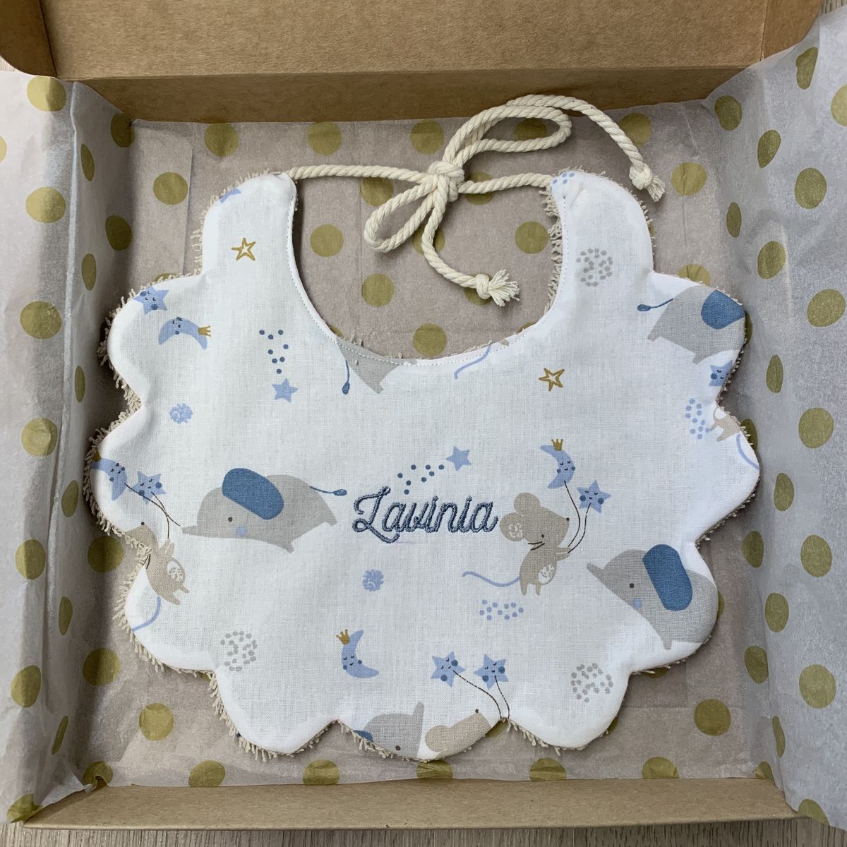 Bavaglino per neonato/a 🐭 – Idea regalo per nuova nascita 🎁- personalizzabile - topoline (Copia)