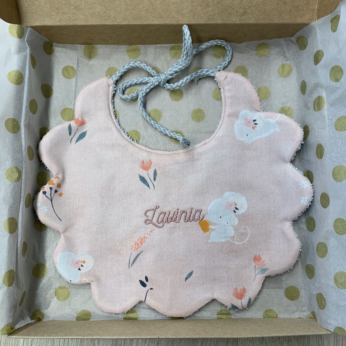Bavaglino per neonato/a 🌸 – Idea regalo per nuova nascita 🎁- personalizzabile - topoline