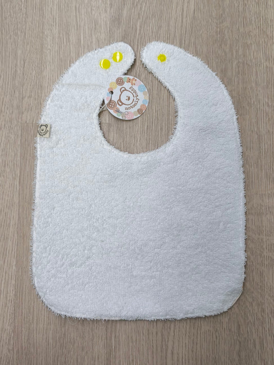 retro in spugna bianca di bavaglino cerato con fantasia di animali