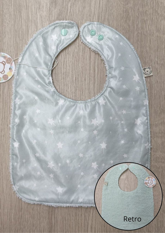 Bavaglino svezzamento cerato con retro in spugna - grafiche NotOnlyTeddy Bacchette magiche verde