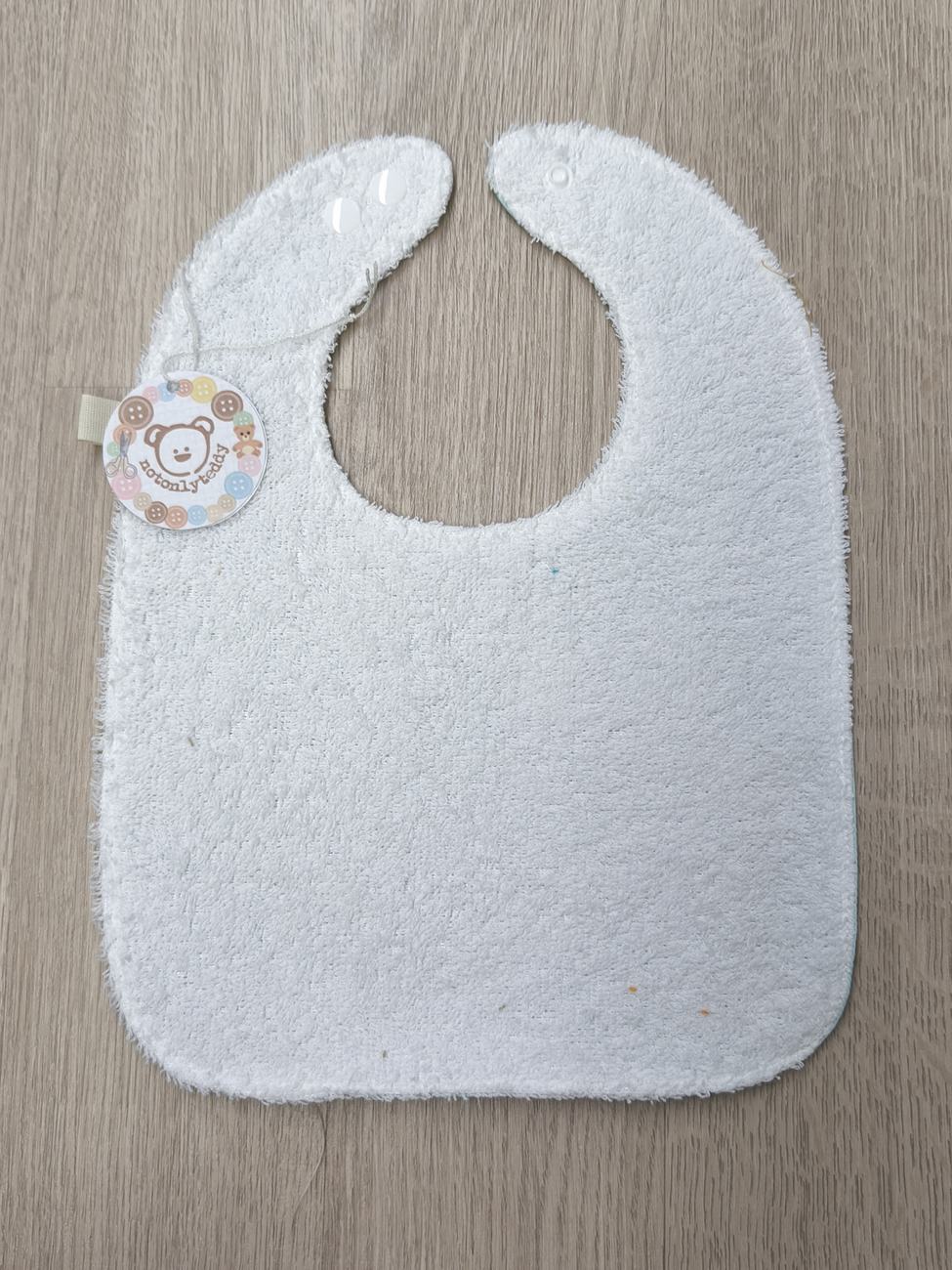 Bavaglino svezzamento cerato con retro in spugna - grafiche NotOnlyTeddy Balenine