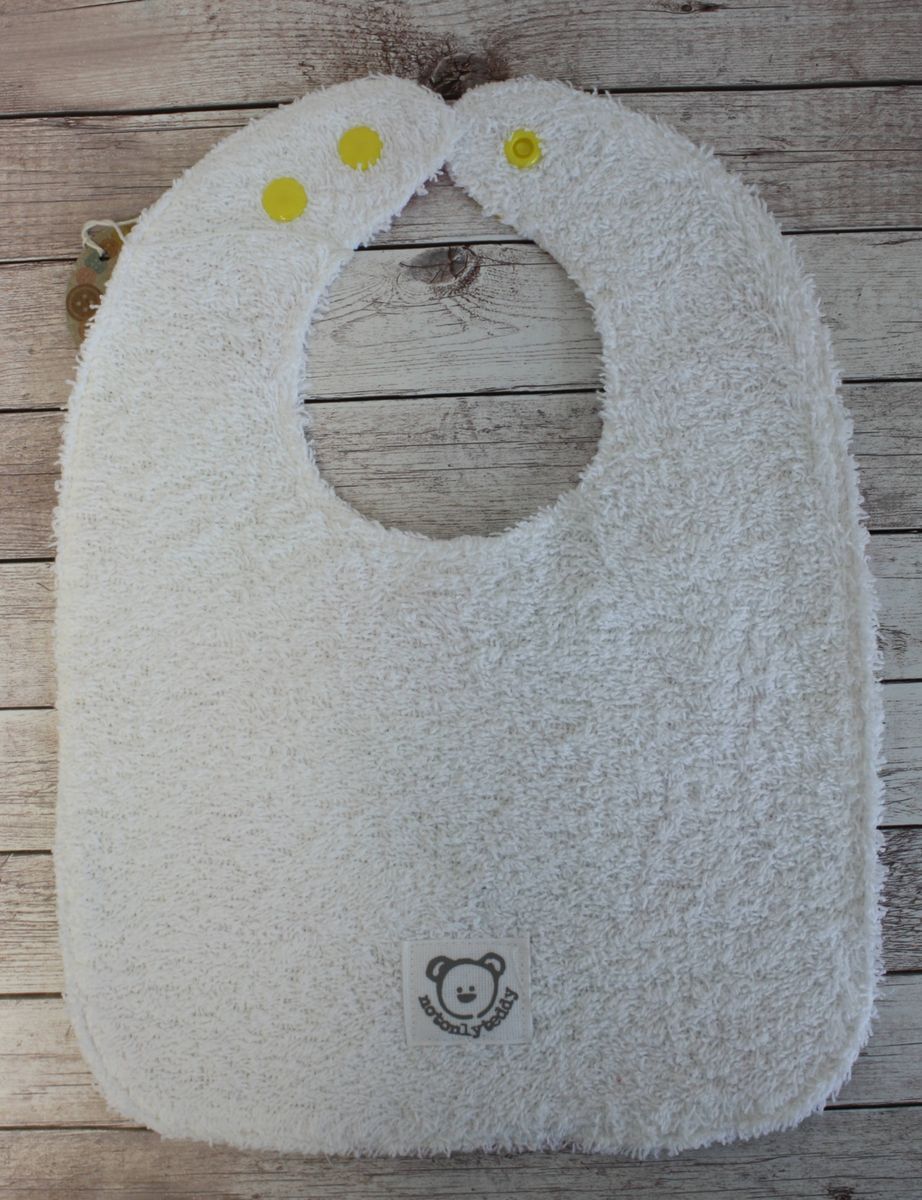Bavaglino cerato bianco con farfalline - retro in spugna