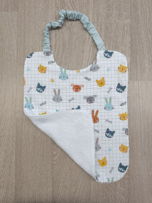 Bavaglia con elastico per bambini - animaletti