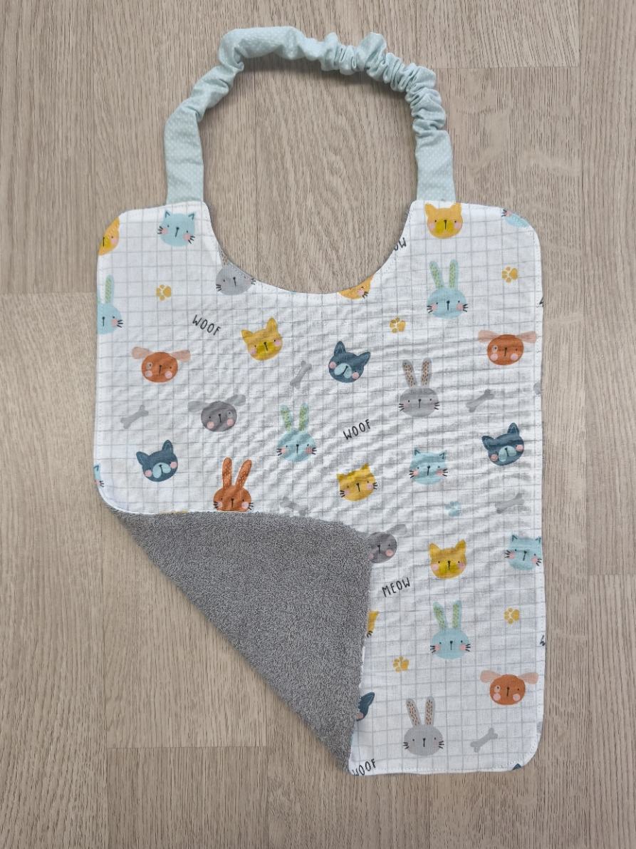 Bavaglia con elastico per bambini - animaletti