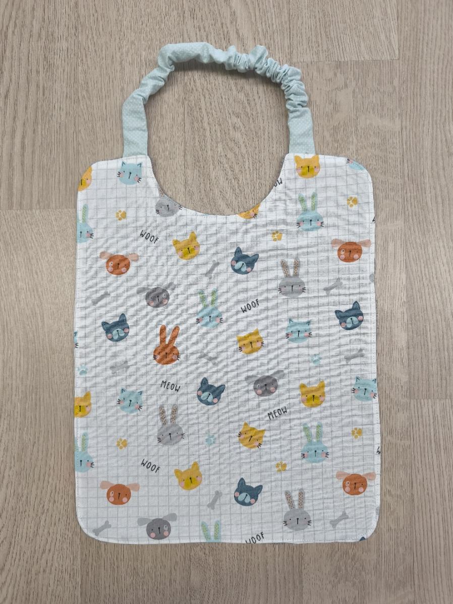 Bavaglia con elastico per bambini - animaletti