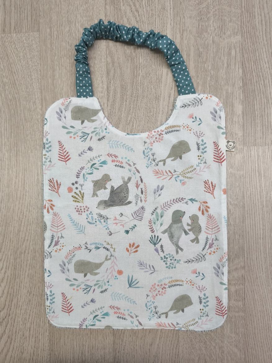 Bavaglia con elastico per bimbi - balene e foche