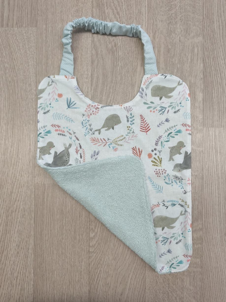 Bavaglia con elastico per bimbi - balene e foche