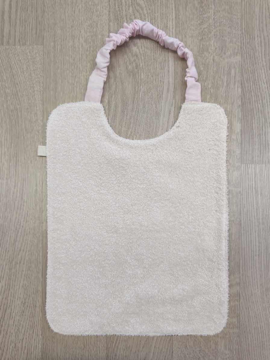 Bavaglino double face con elastico per bambina - fiorellini