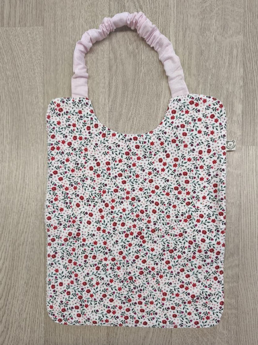 Bavaglino double face con elastico per bambina - fiorellini