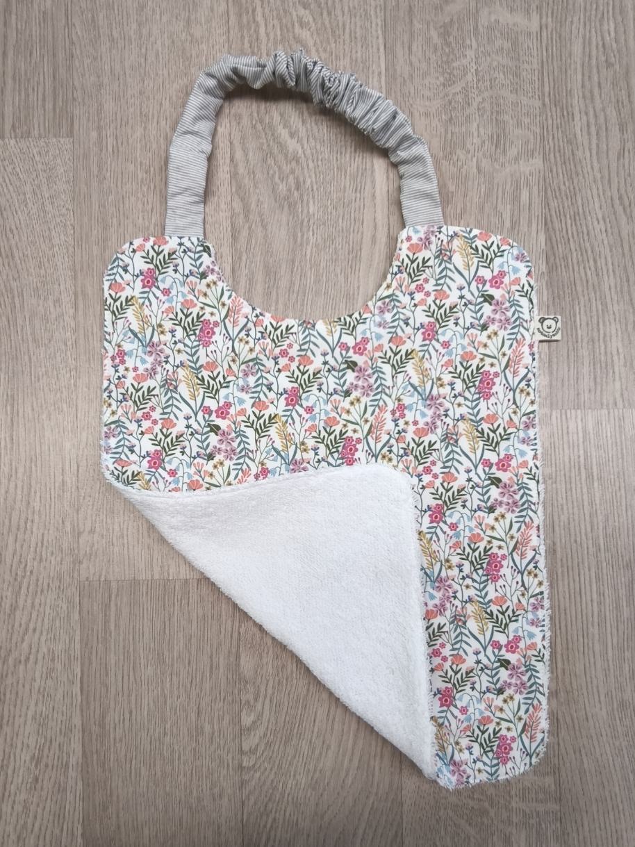 Bavaglia con elastico per bimba - fiori colorati