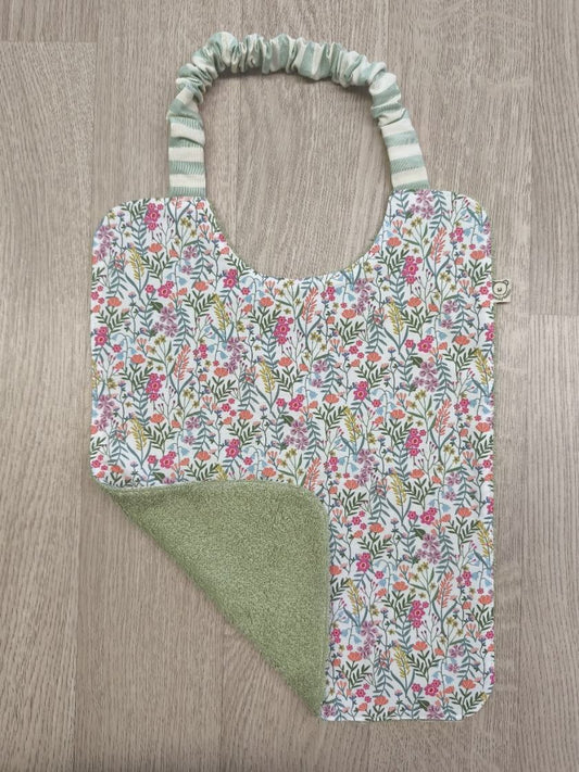 Bavaglia con elastico per bimba - fiori colorati