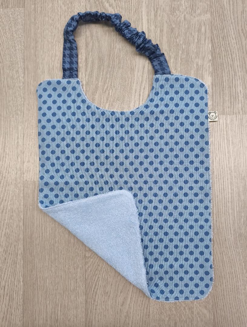 Bavaglia con elastico per bimbi - pallini blu