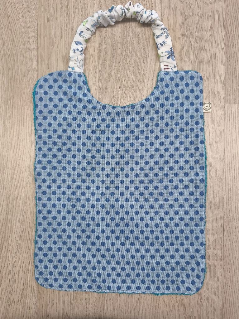 Bavaglia con elastico per bimbi - pallini blu