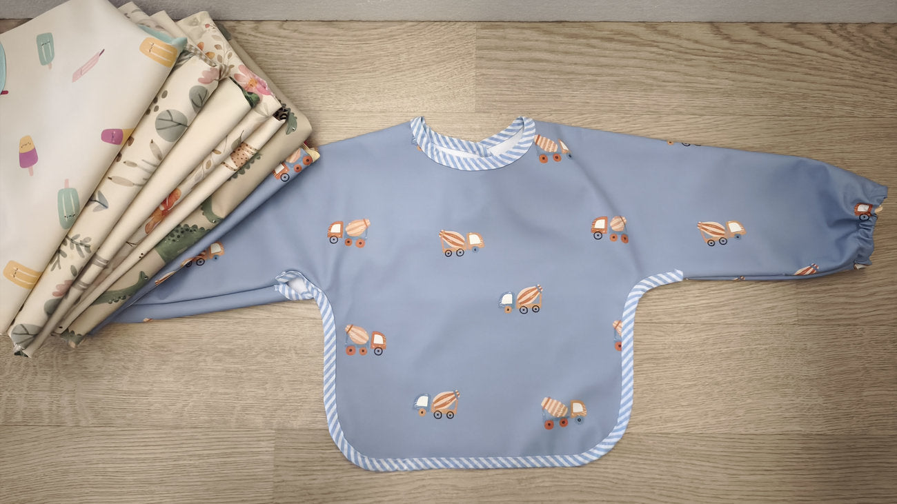 Bavaglino cerato con maniche - animaletti marini