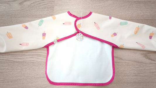 Bavaglino cerato con maniche - fantasia gelatini