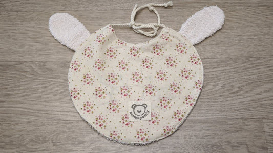 retro di bavaglino a forma di musetto di coniglietto rosa