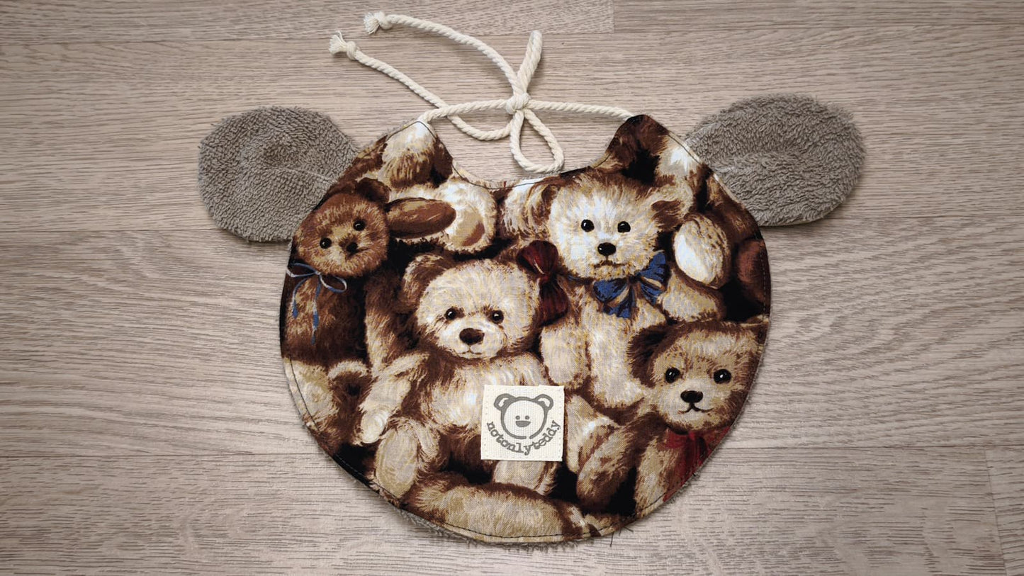 retro di bavaglino a forma di musetto di orso tortora