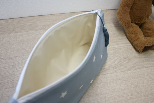 Beauty case portatutto – personalizzabile – coordinabile con fasciatoio - Stelline - azzurro