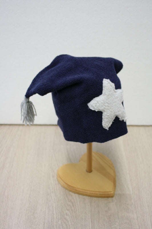 Berretto in felpa calda con nappine - stellina pelosa