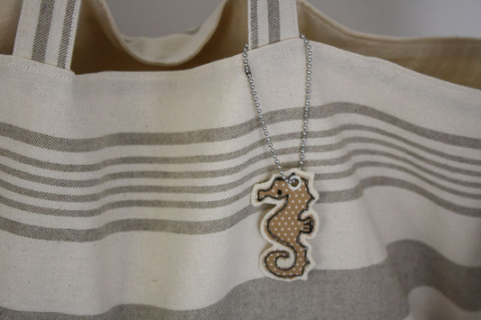 👜 Borsa mare capiente in tessuto arredo – Righe avorio e corda🤎🤍