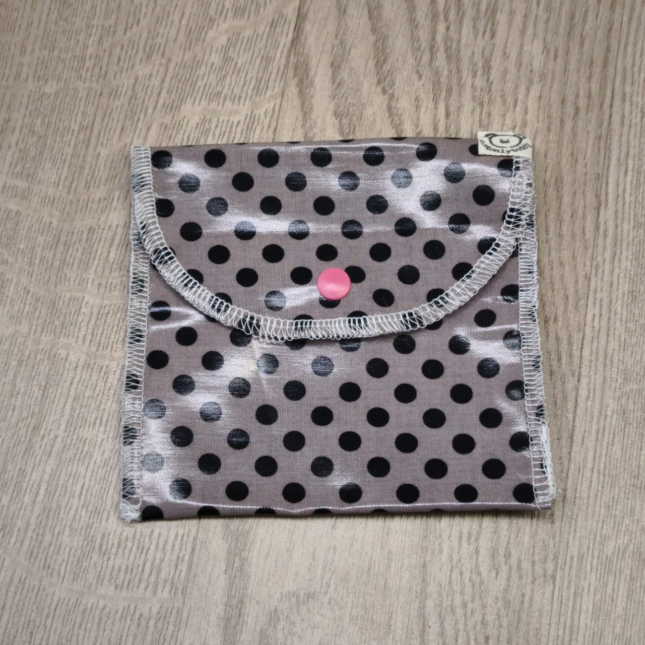 Bustina cerata grigio/nero pois