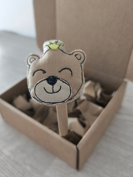 Cerchiello per capelli da bambina in raso con musetto di orsetta sorridente