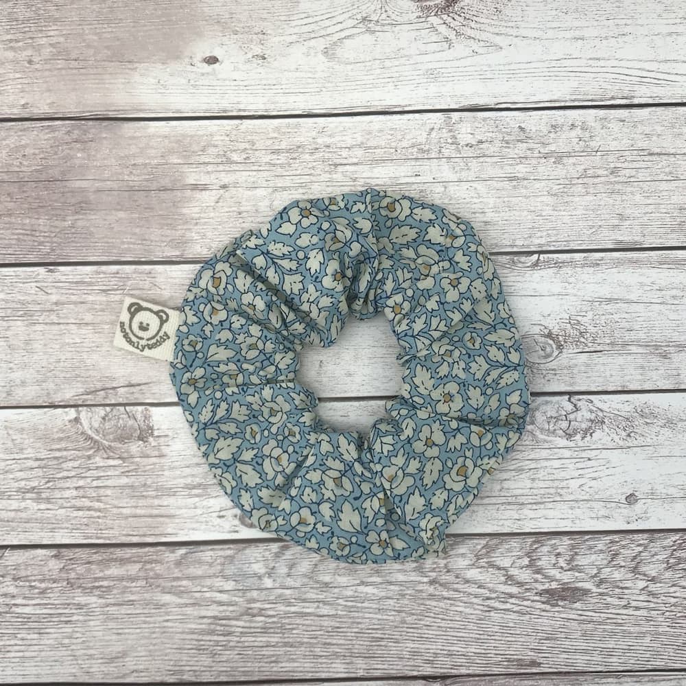 Scrunchie - elastico per capelli - fiorellini azzurri Liberty