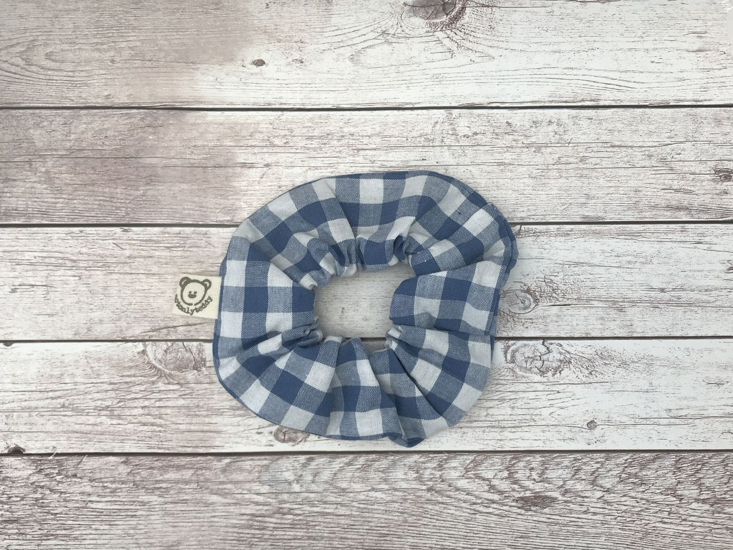 Scrunchie - elastico per capelli - quadri azzurri