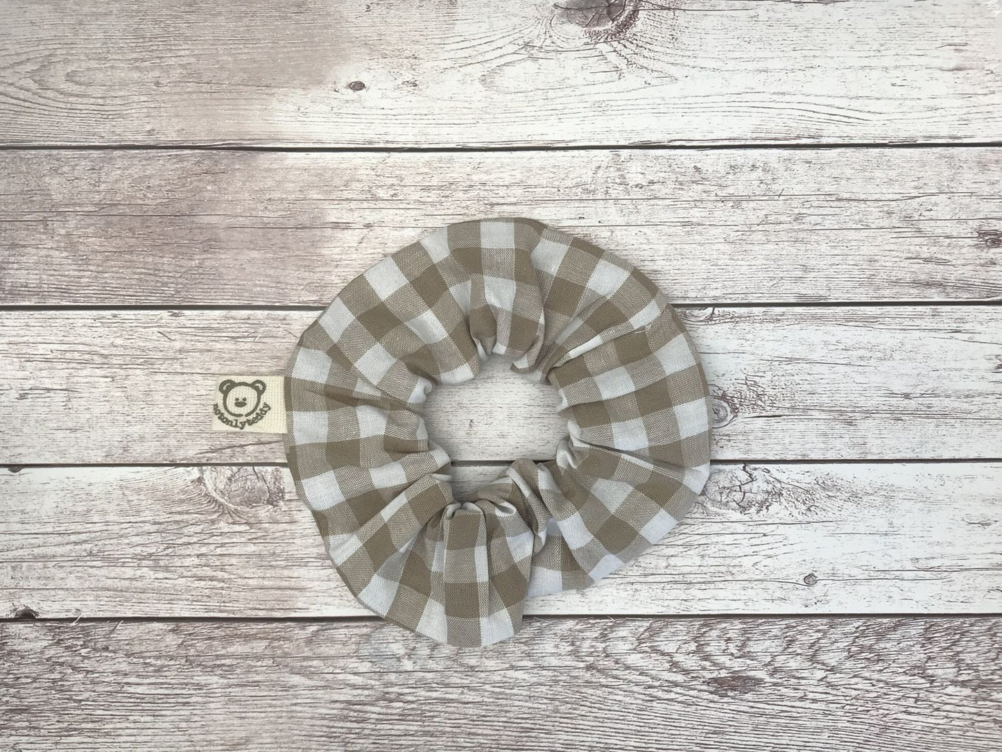 Scrunchie - elastico per capelli - quadri beige