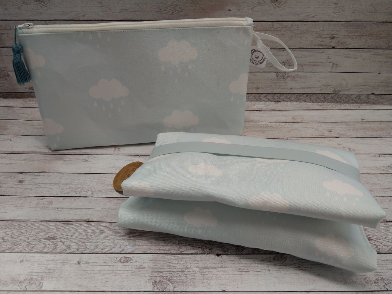 Beauty case portatutto – personalizzabile – coordinabile con fasciatoio - Nuvolette