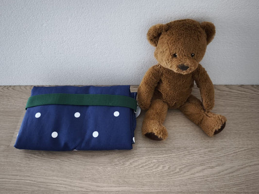 Fasciatoio portatile - Portapannolini blu scuro a pois con interno cerato dinosauri