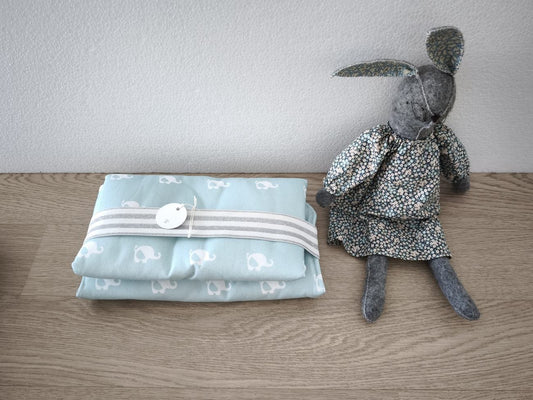 Fasciatoio da viaggio pieghevole con portapannolini – Elefantini – personalizzabile