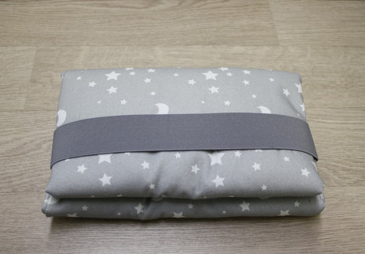 Fasciatoio da viaggio pieghevole con portapannolini – Grigio lune - interno alieni – personalizzabile