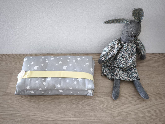 Fasciatoio da viaggio pieghevole con portapannolini – Grigio lune - interno animali – personalizzabile