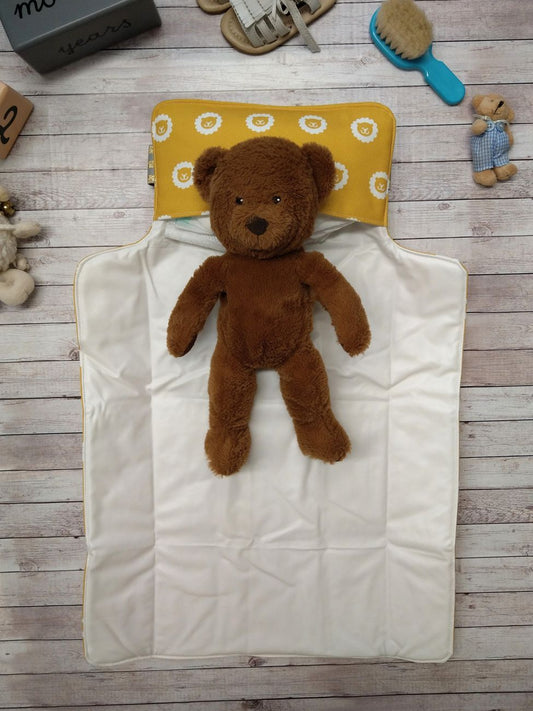 Fasciatoio da viaggio pieghevole con portapannolini – Leoncini – personalizzabile