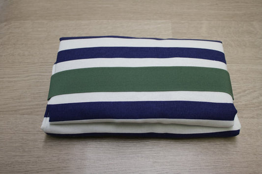 Fasciatoio portatile - Portapannolini a righe blu con interno cerato tartarughine