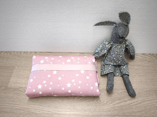 Fasciatoio da viaggio pieghevole con portapannolini – Rosa stelline - interno gelati – personalizzabile