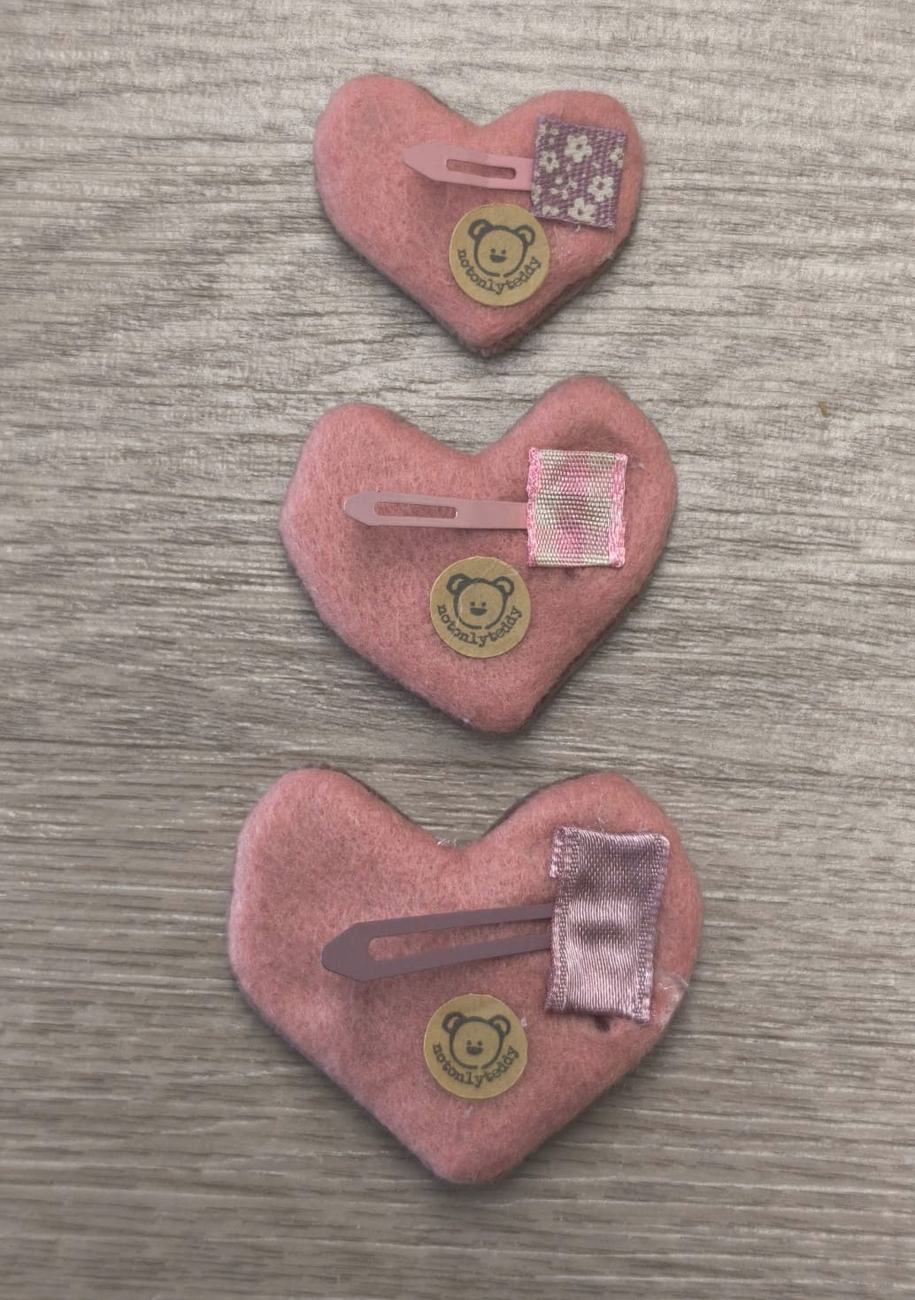 Fermaglietti per bimba piccoli a forma di cuore - Maglina glitter oro