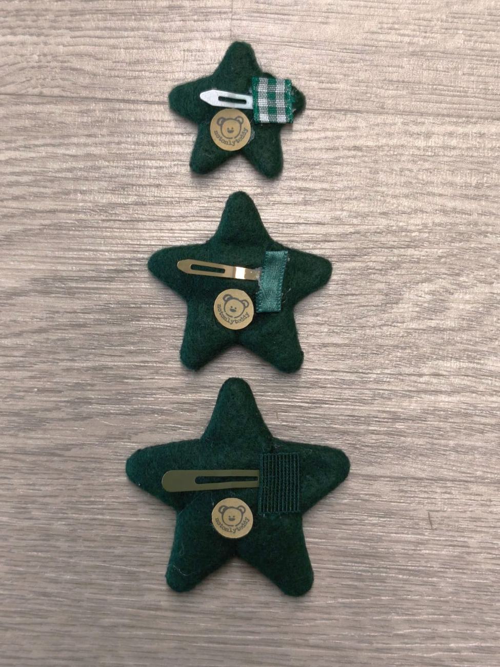 Fermaglietti per bimba piccoli a forma di stellina - Maglina glitter oro