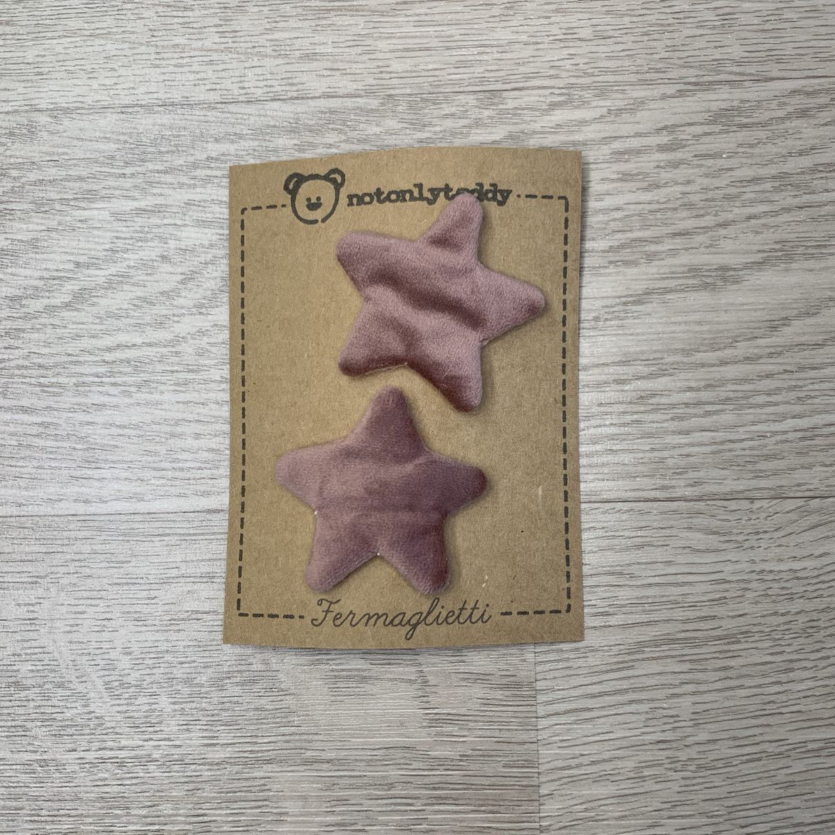 fermaglietti piccoli a forma di stellina in velluto rosa