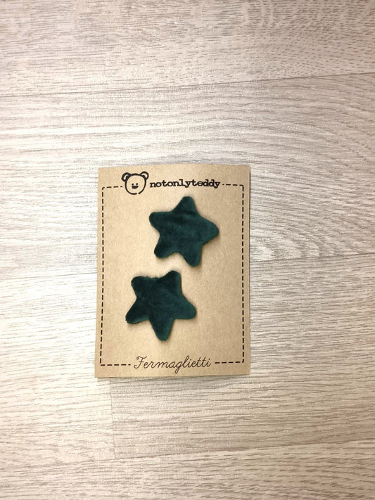 Fermaglietti per bimba a forma di stellina - versione piccolissima - Velluto in varie varianti colore