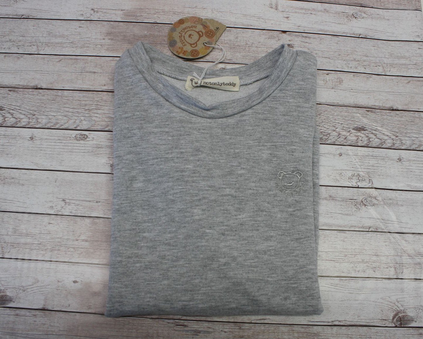 Felpa grigia con toppe scozzesi - taglia 4-5 anni