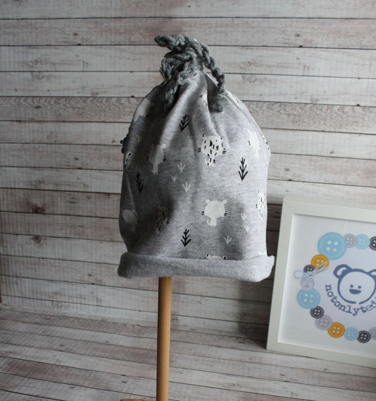 Berretto con fiocchetto - leopardini - taglia 3-5 anni