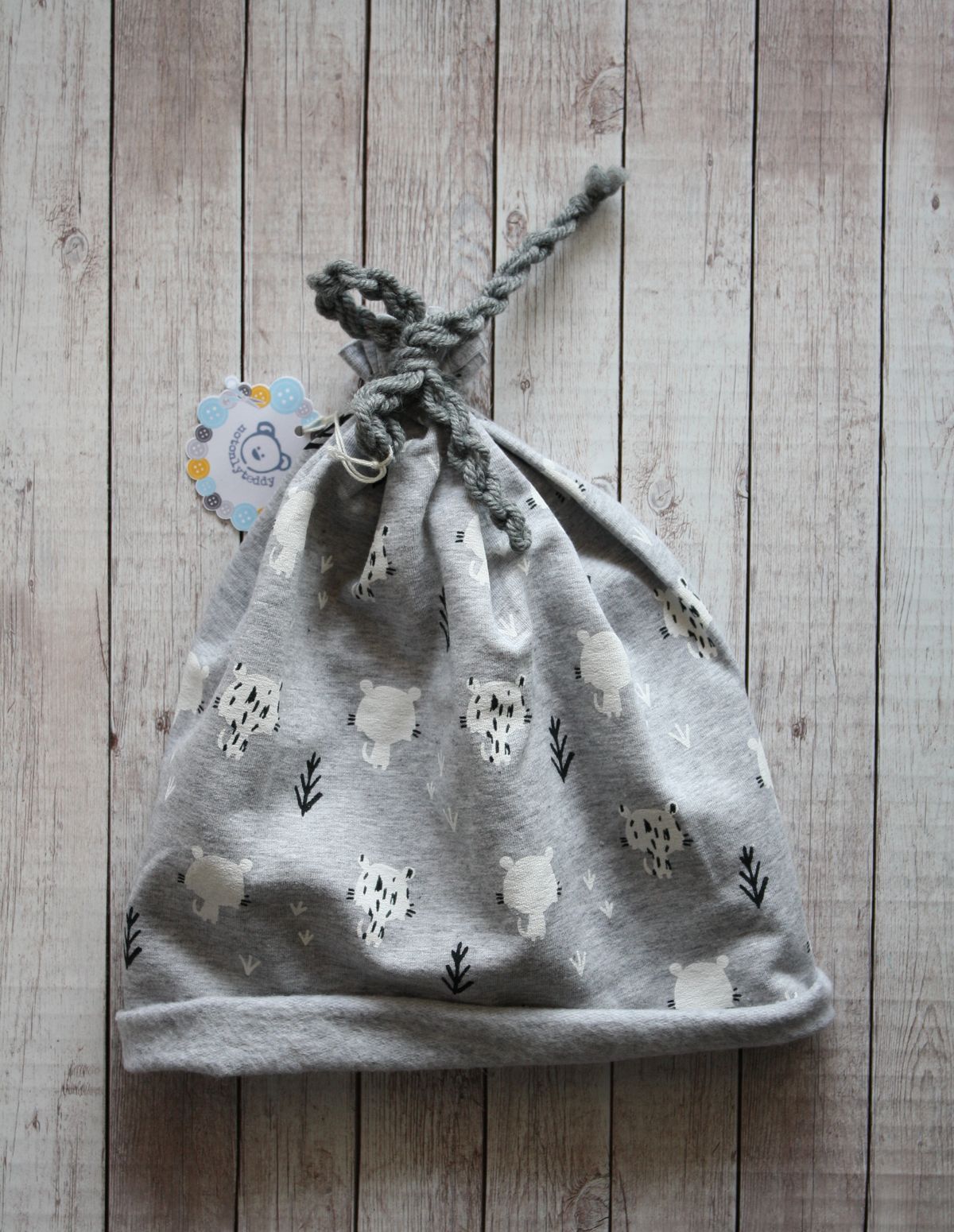 Berretto con fiocchetto - leopardini - taglia 3-5 anni